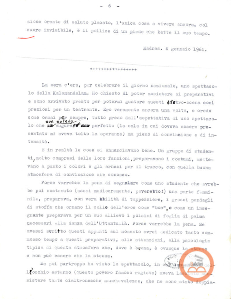 Pagine di diario sul Kathakali