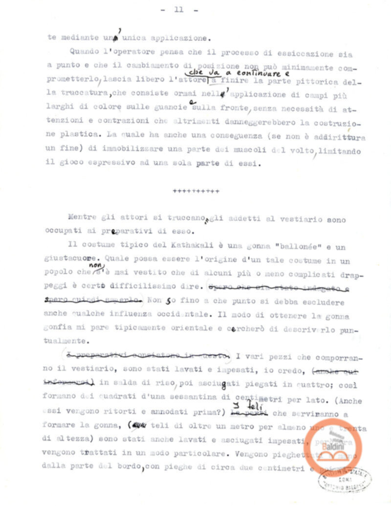 Pagine di diario sul Kathakali