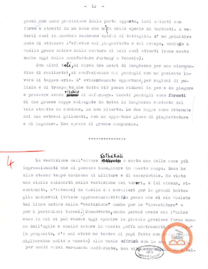 Pagine di diario sul Kathakali