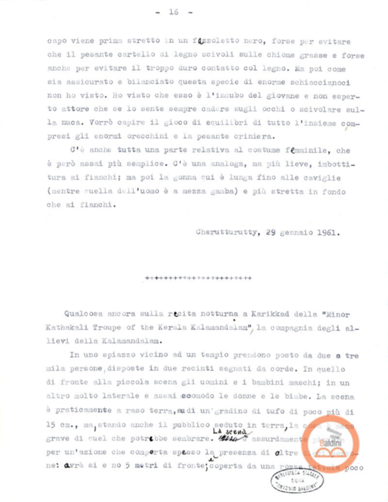 Pagine di diario sul Kathakali