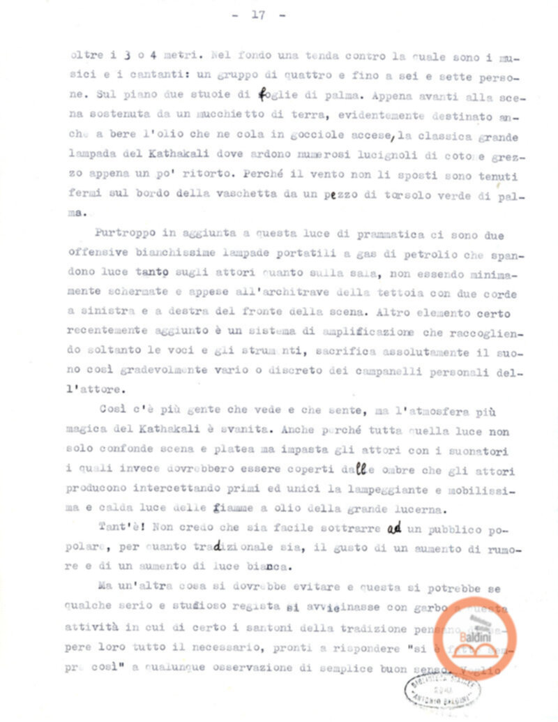 Pagine di diario sul Kathakali