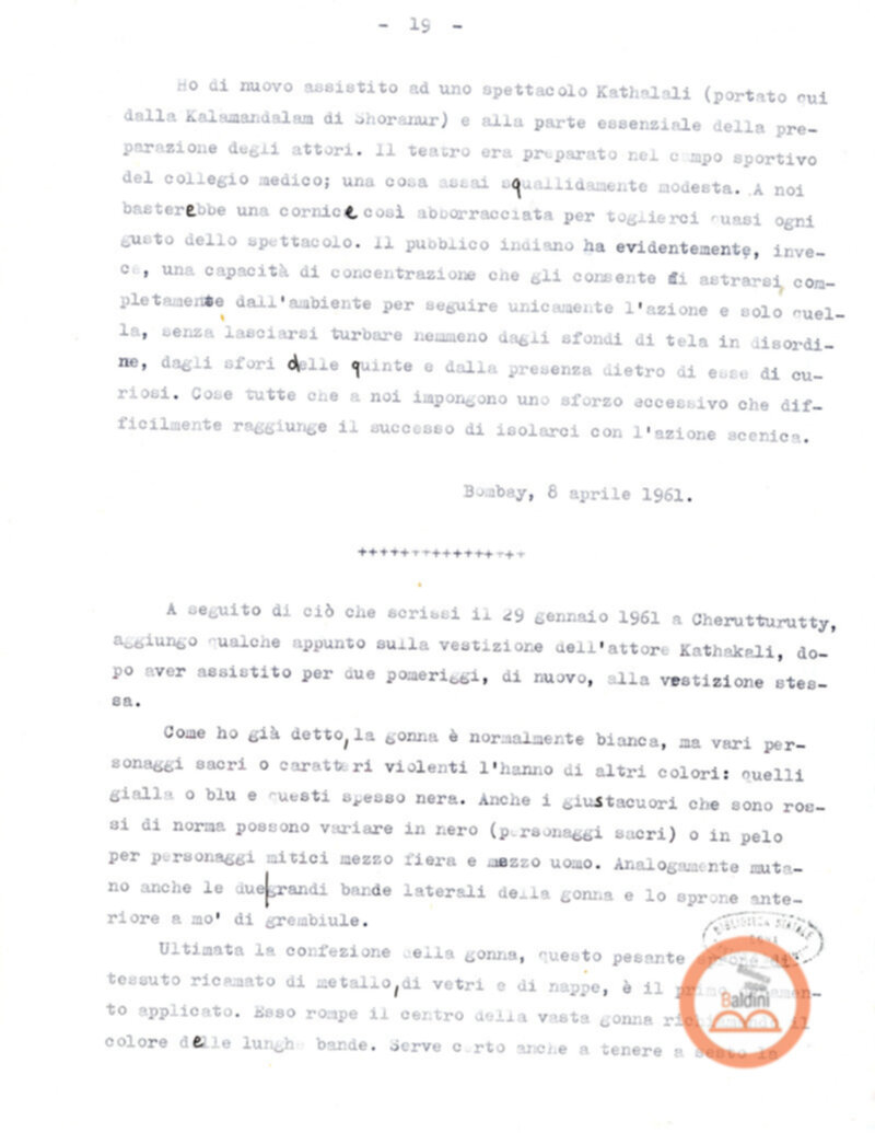 Pagine di diario sul Kathakali