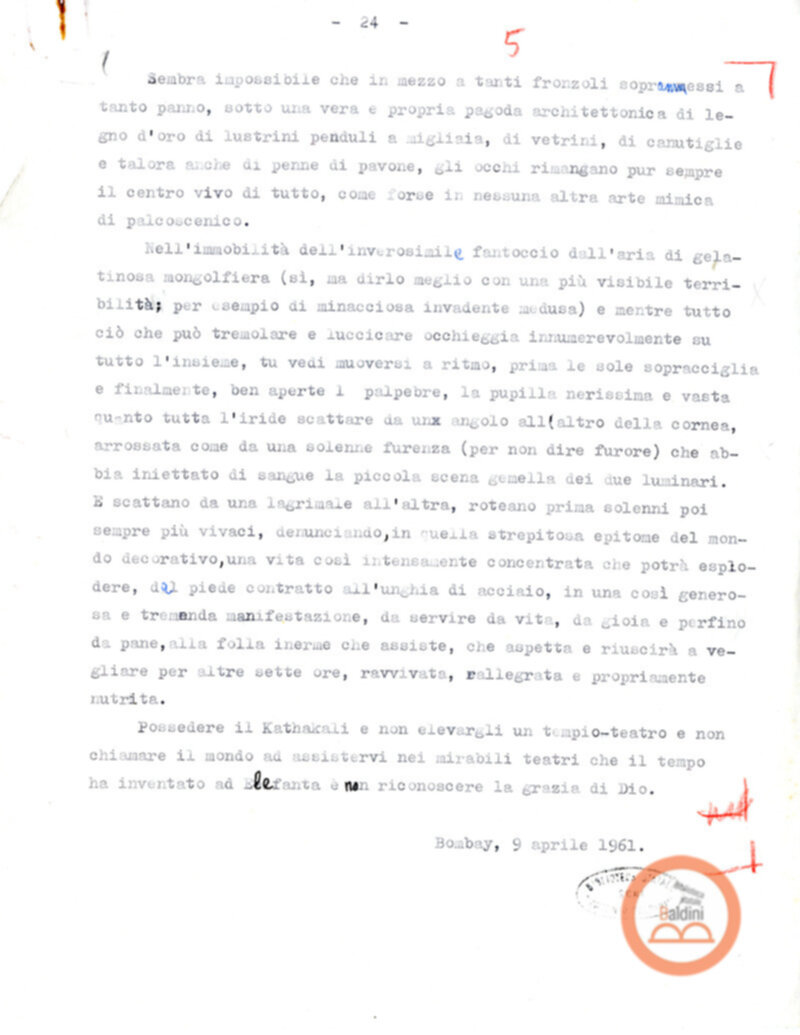 Pagine di diario sul Kathakali