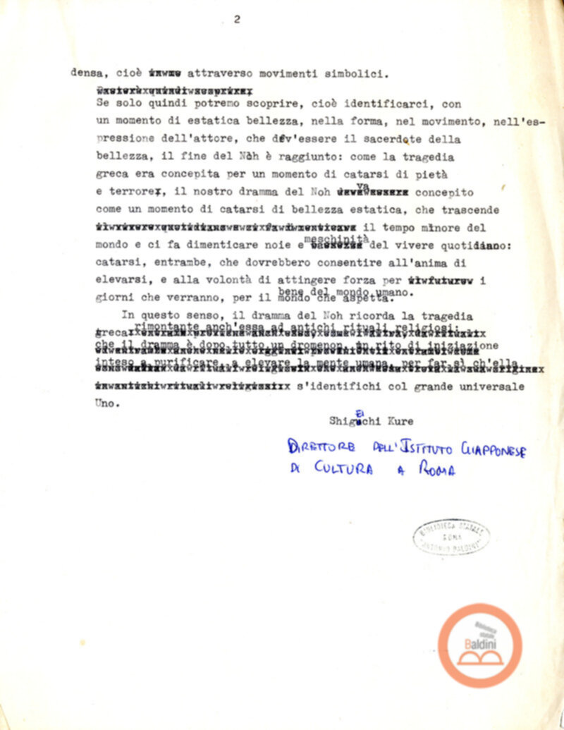 Dramma Noh - Shigechi Kure e Benito Ortolani