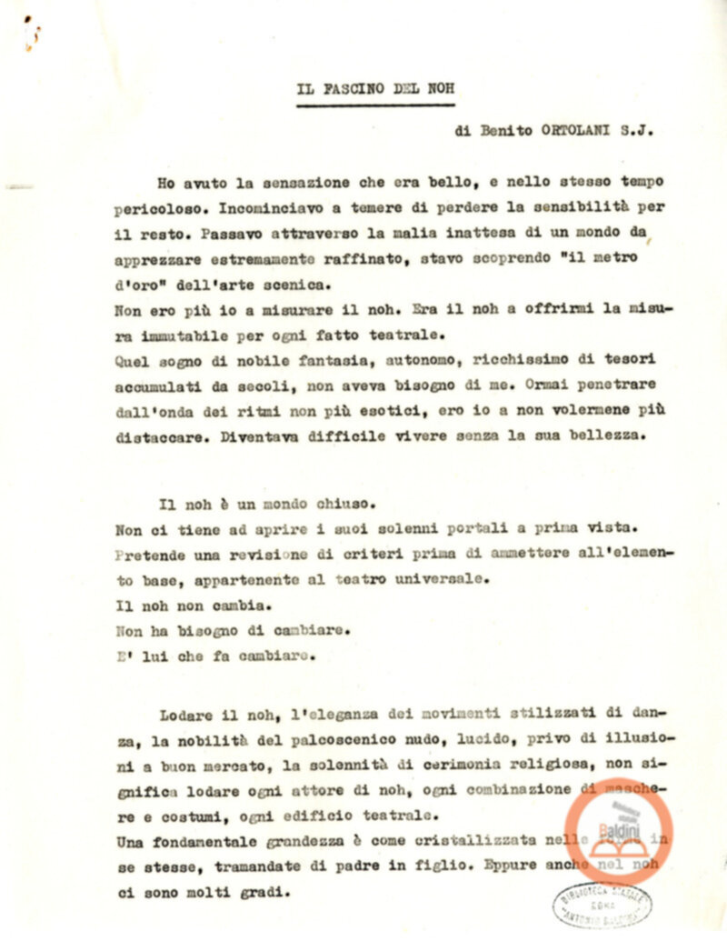 Dramma Noh - Shigechi Kure e Benito Ortolani