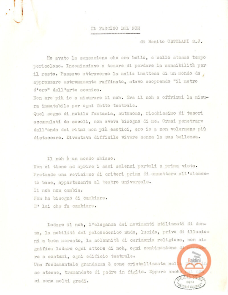 Dramma Noh - Shigechi Kure e Benito Ortolani