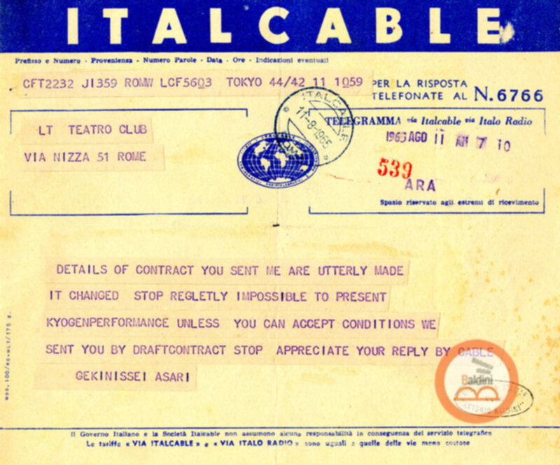 Spettacoli di Noh e di Kyogen a Roma