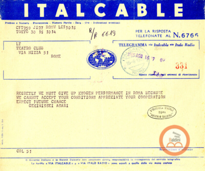 Spettacoli di Noh e di Kyogen a Roma