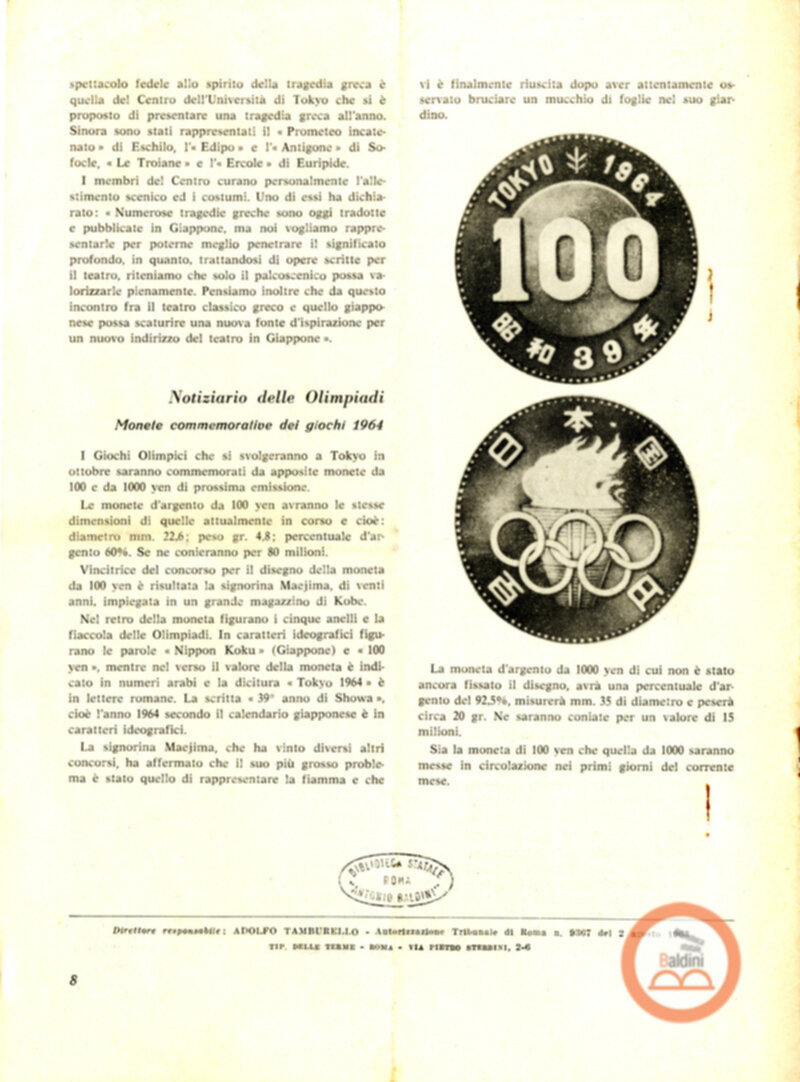Rivista Notizie dal Giappone - settembre 1964