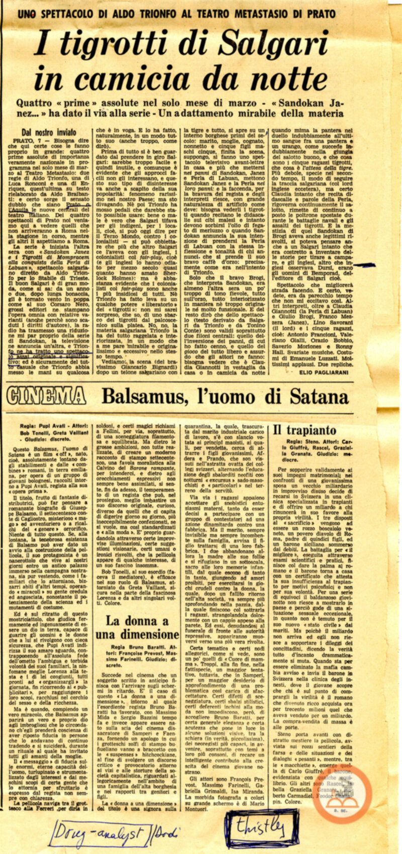 Teatro Stabile di Trieste - rassegna stampa