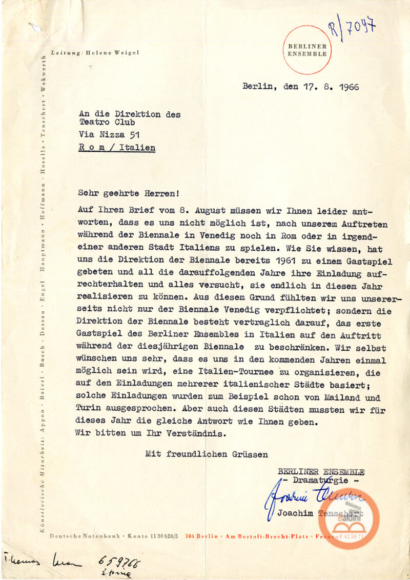 Corrispondenza con il Berliner