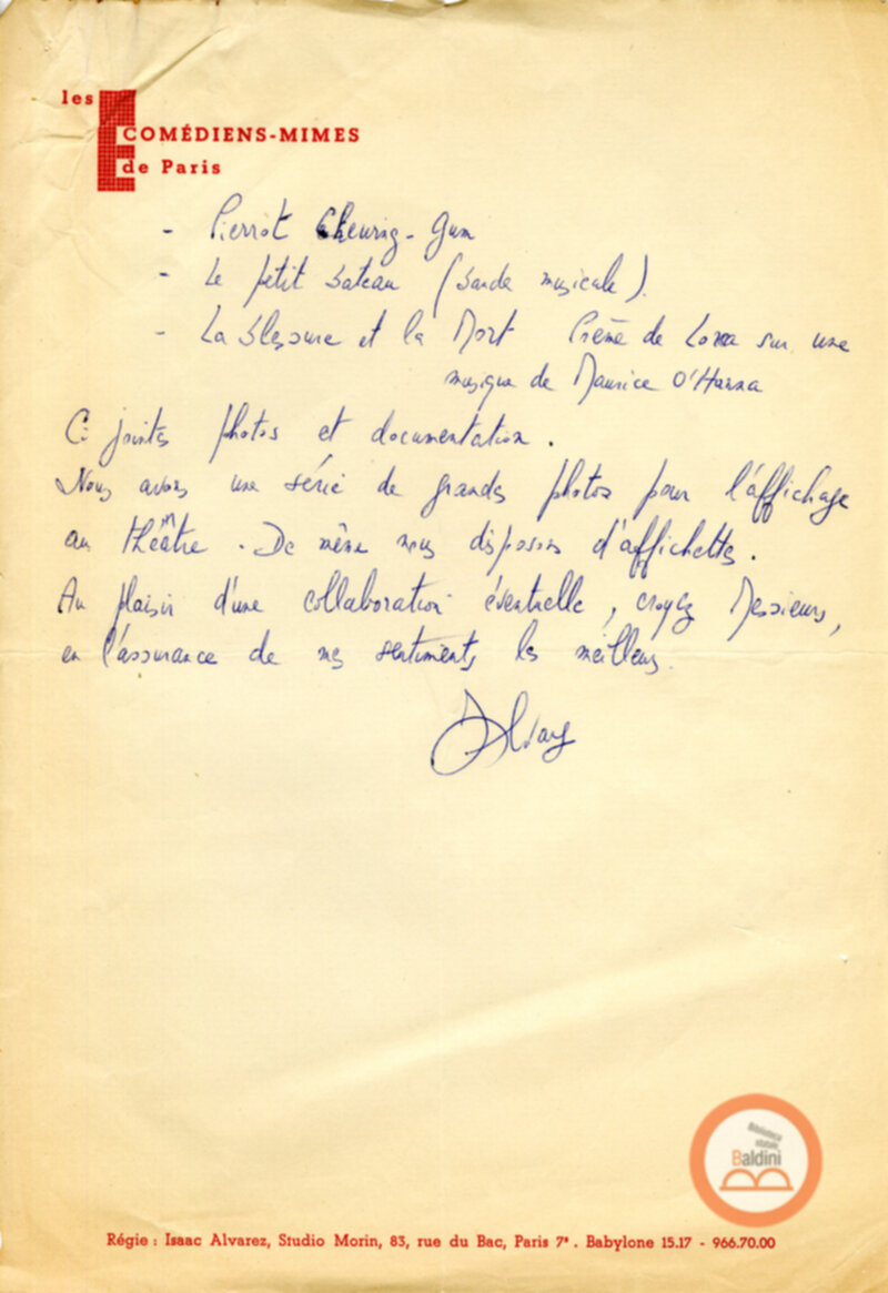 Ecole Jacques Lecoq mime Théatre-Mouvement - corrispondenza