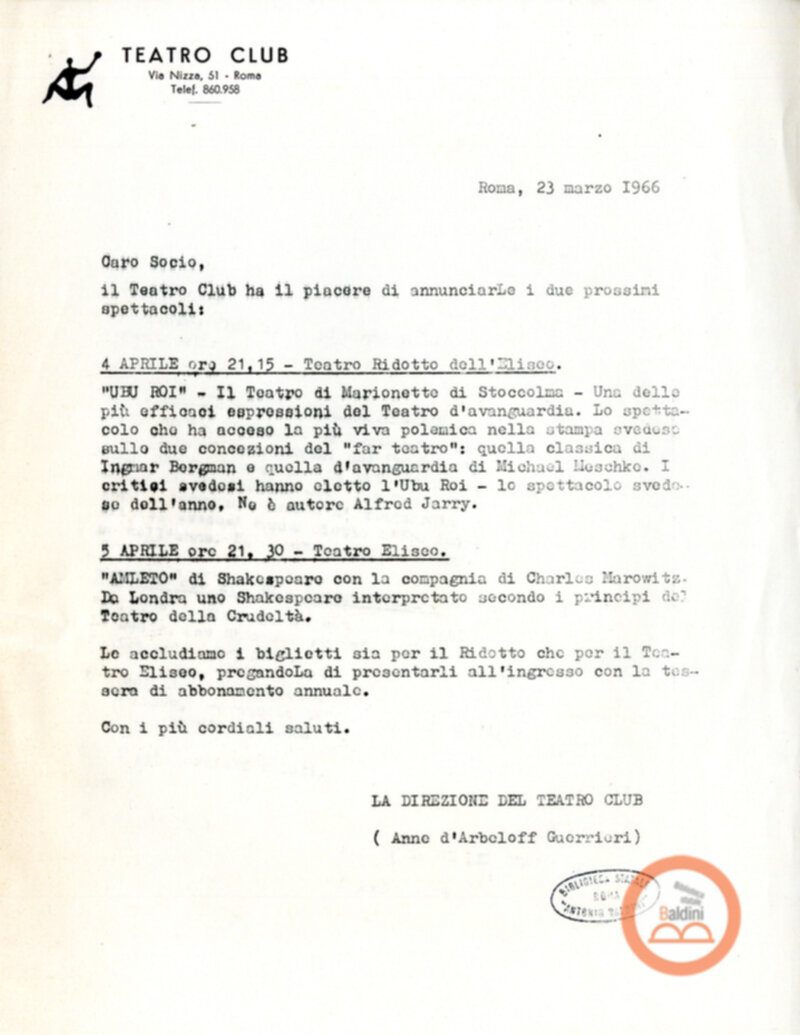 Ubo Roy e Amleto - comunicazioni ai soci