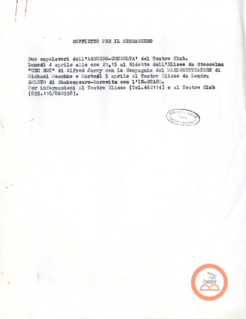 Ubo Roy e Amleto - comunicazioni ai soci