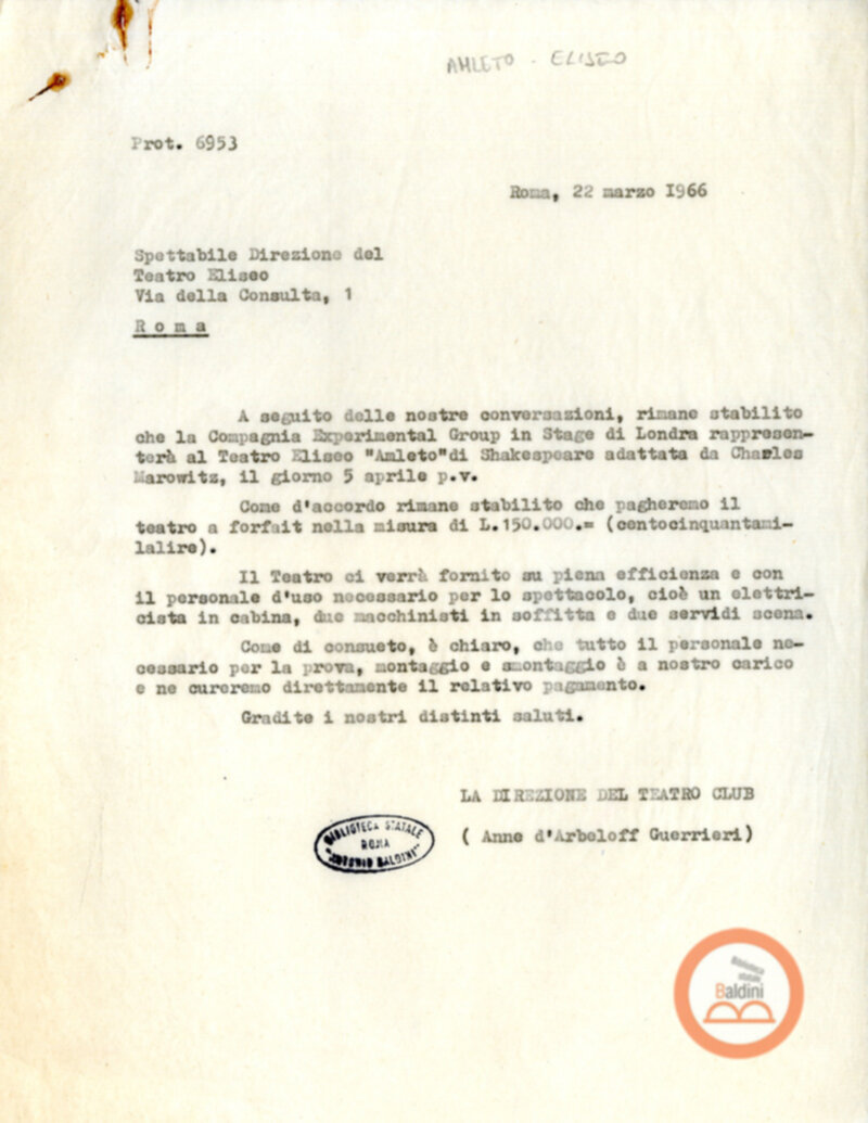 Amlet - accordi per la messa in scena