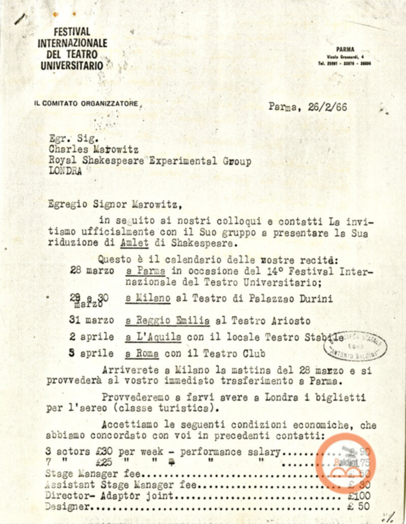 Amlet - accordi per la messa in scena