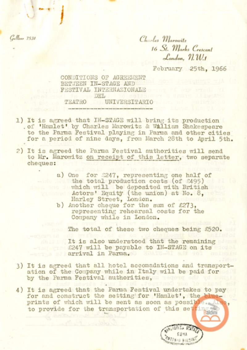 Amlet - accordi per la messa in scena