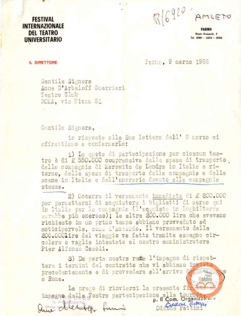 Amlet - accordi per la messa in scena