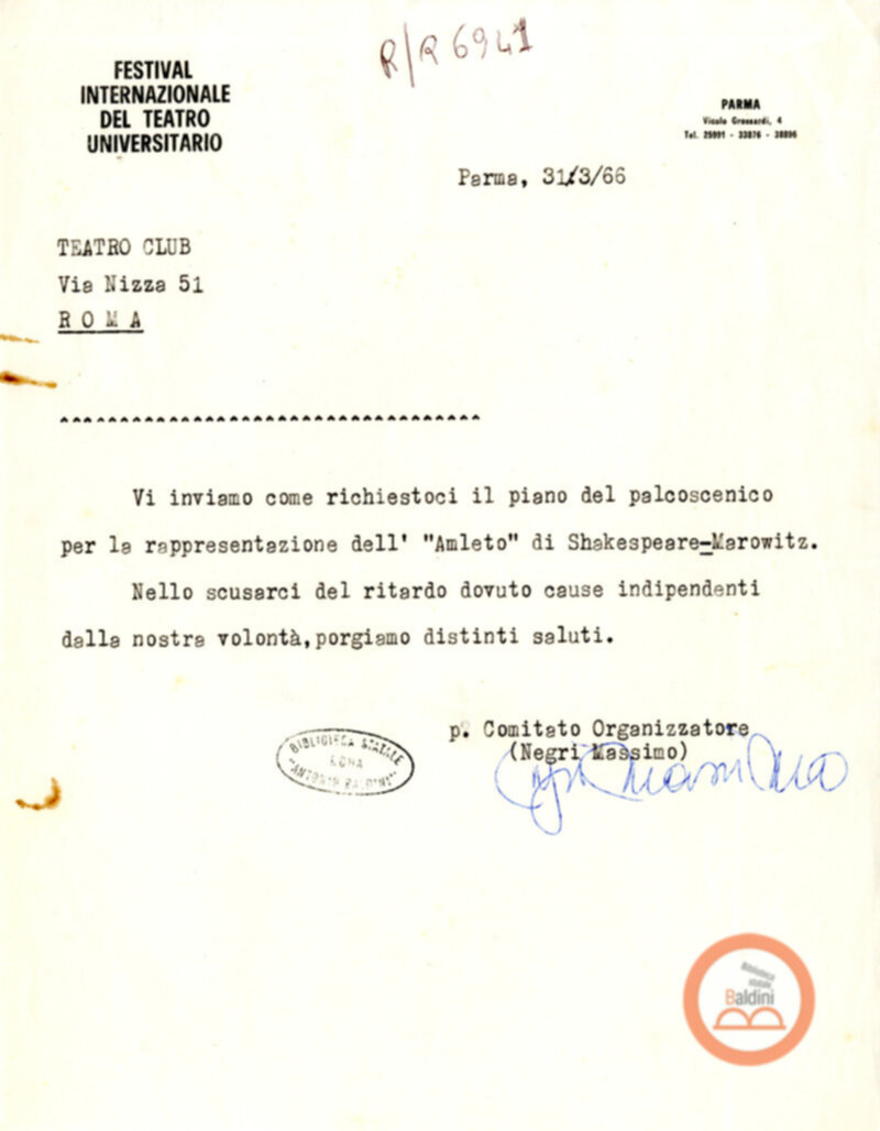 Amlet - accordi per la messa in scena