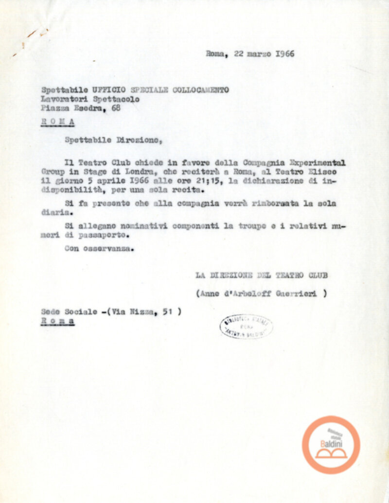 Ubo Roy e Amleto - nulla osta ed autorizzazioni