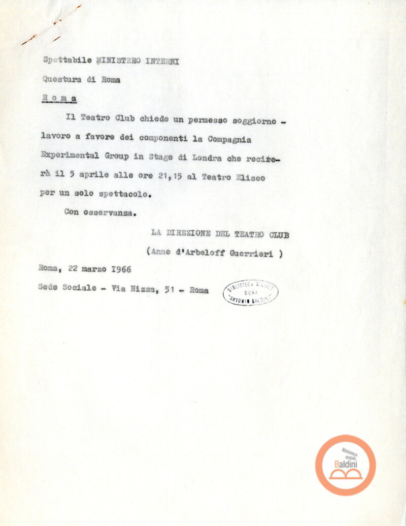 Ubo Roy e Amleto - nulla osta ed autorizzazioni