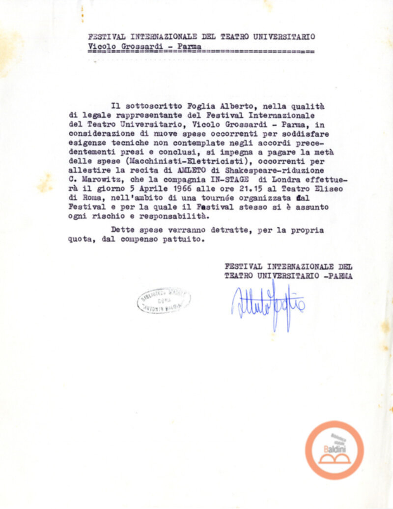 Ubo Roy e Amleto - nulla osta ed autorizzazioni