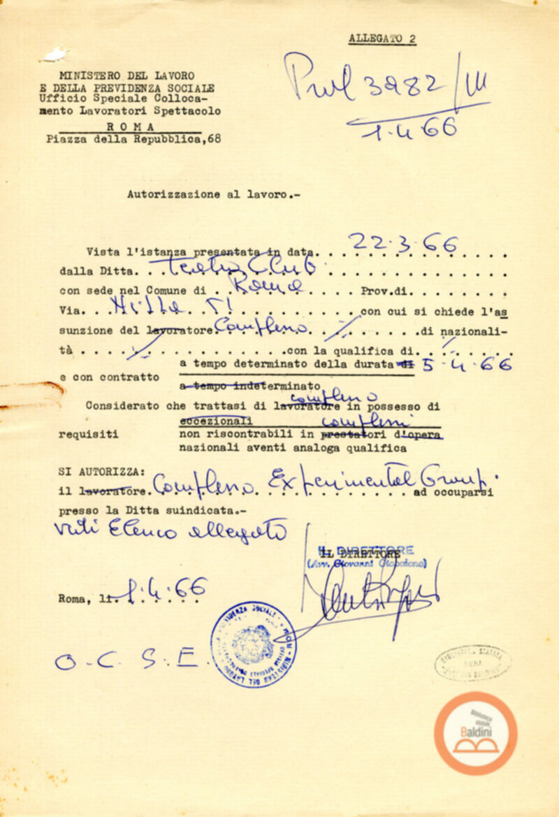 Ubo Roy e Amleto - nulla osta ed autorizzazioni