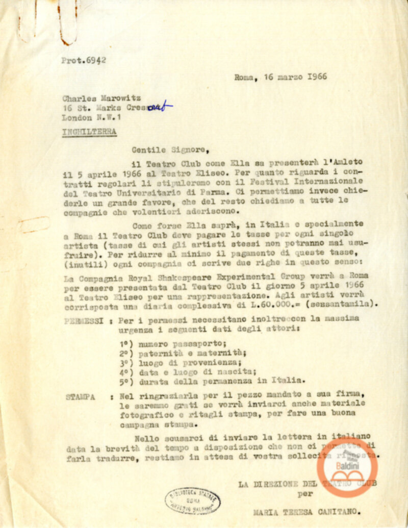 Ubo Roy e Amleto - nulla osta ed autorizzazioni