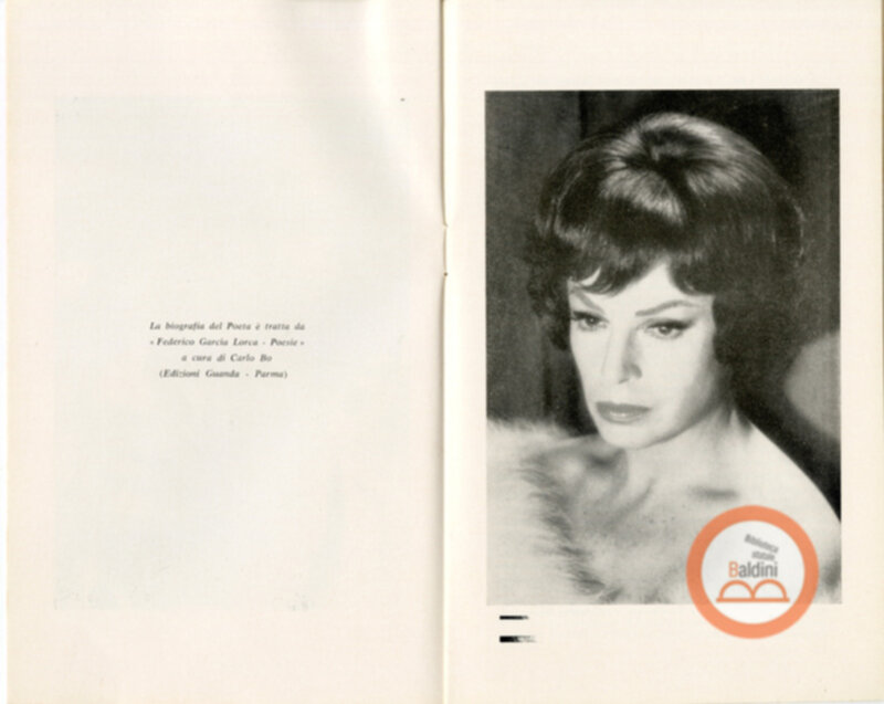 Programma spettacolo Ritratto di Garcia Lorca