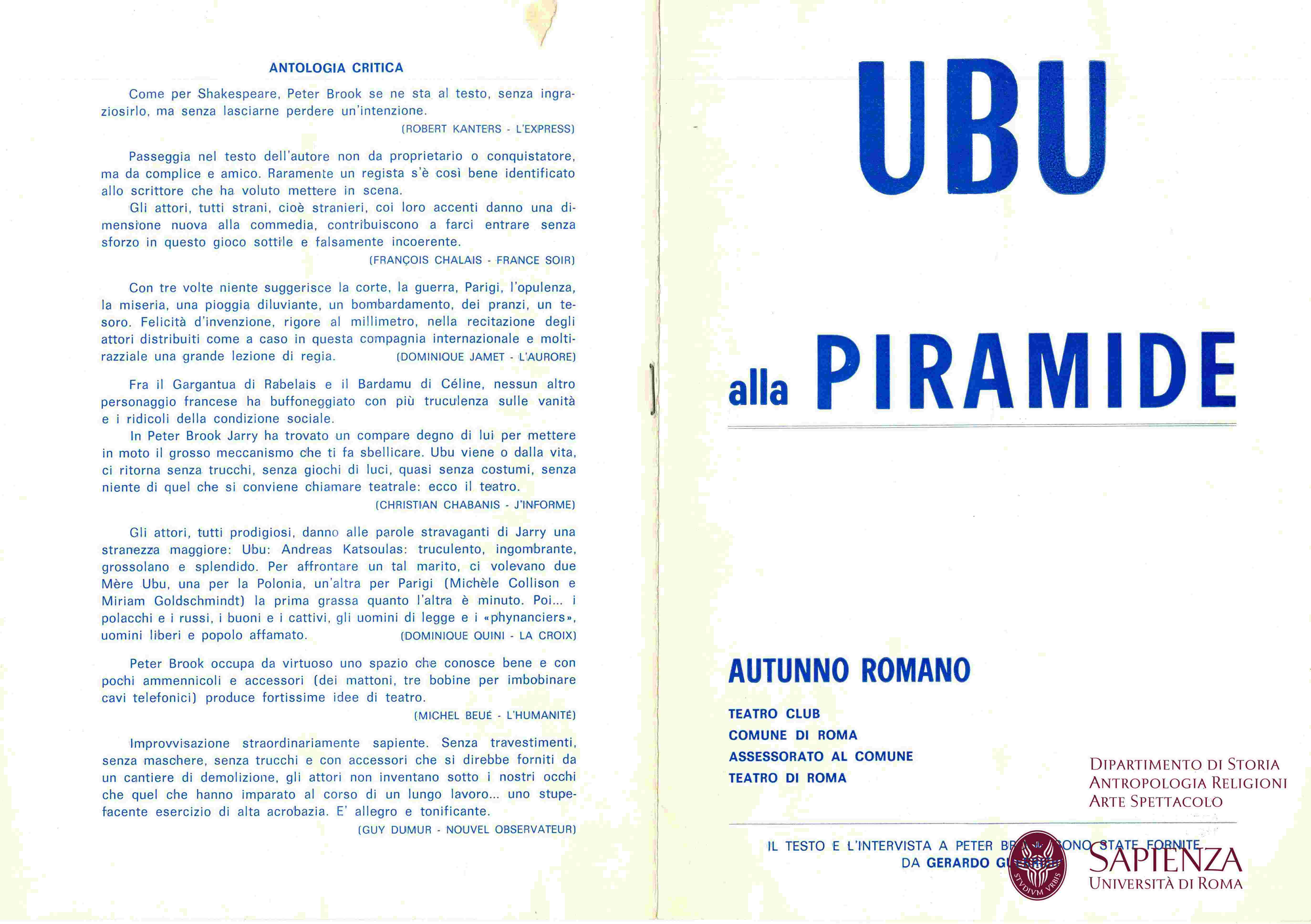 Immagine di Ubu alla Piramide