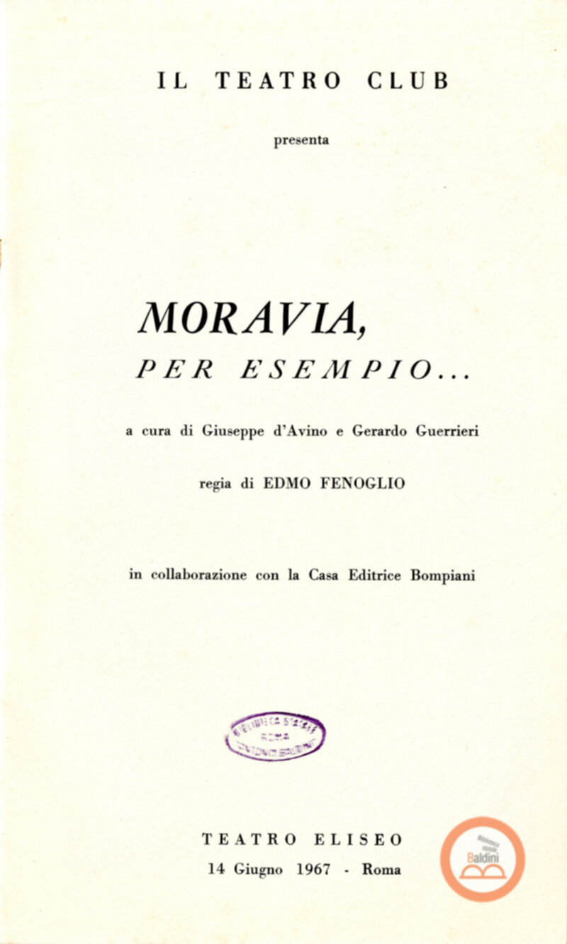 Moravia, per esempio... A cura di Giuseppe d'Avino e Gerardo Guerrieri