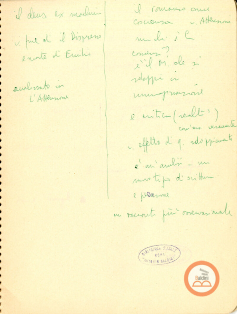 Moravia, per esempio... - quaderno di appunti