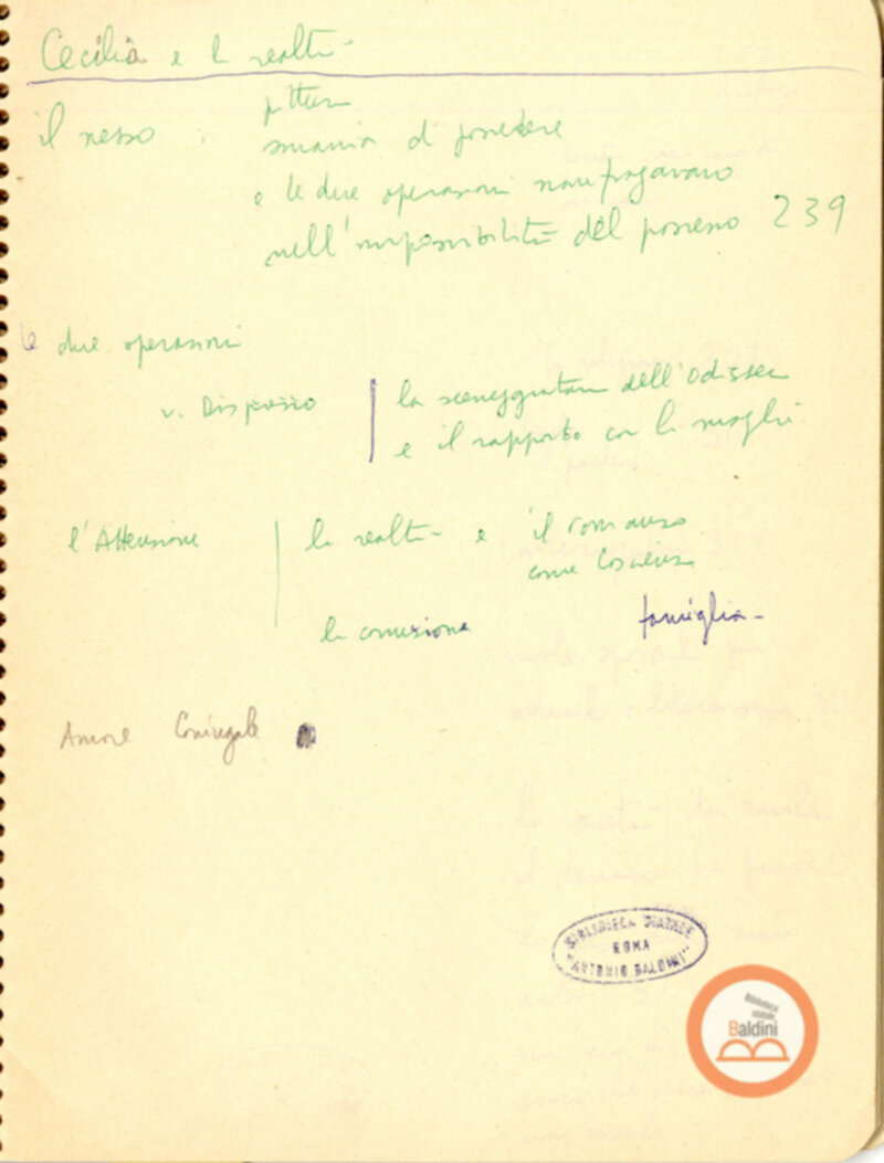 Moravia, per esempio... - quaderno di appunti