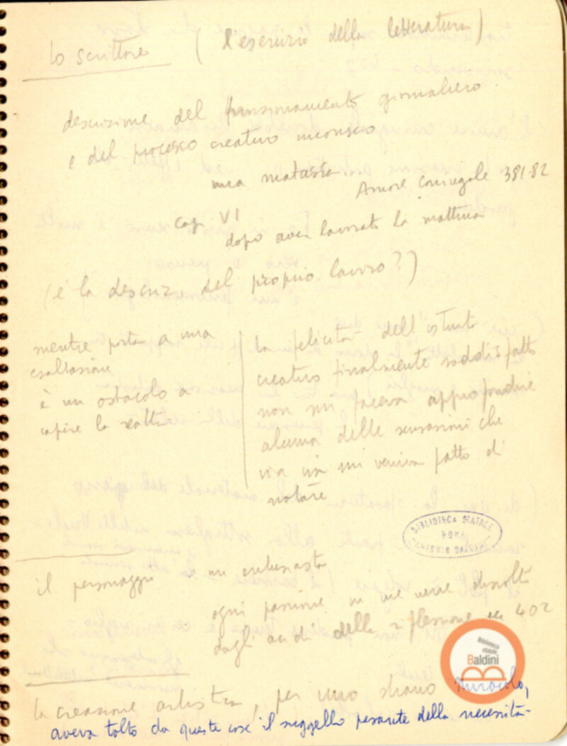 Moravia, per esempio... - quaderno di appunti