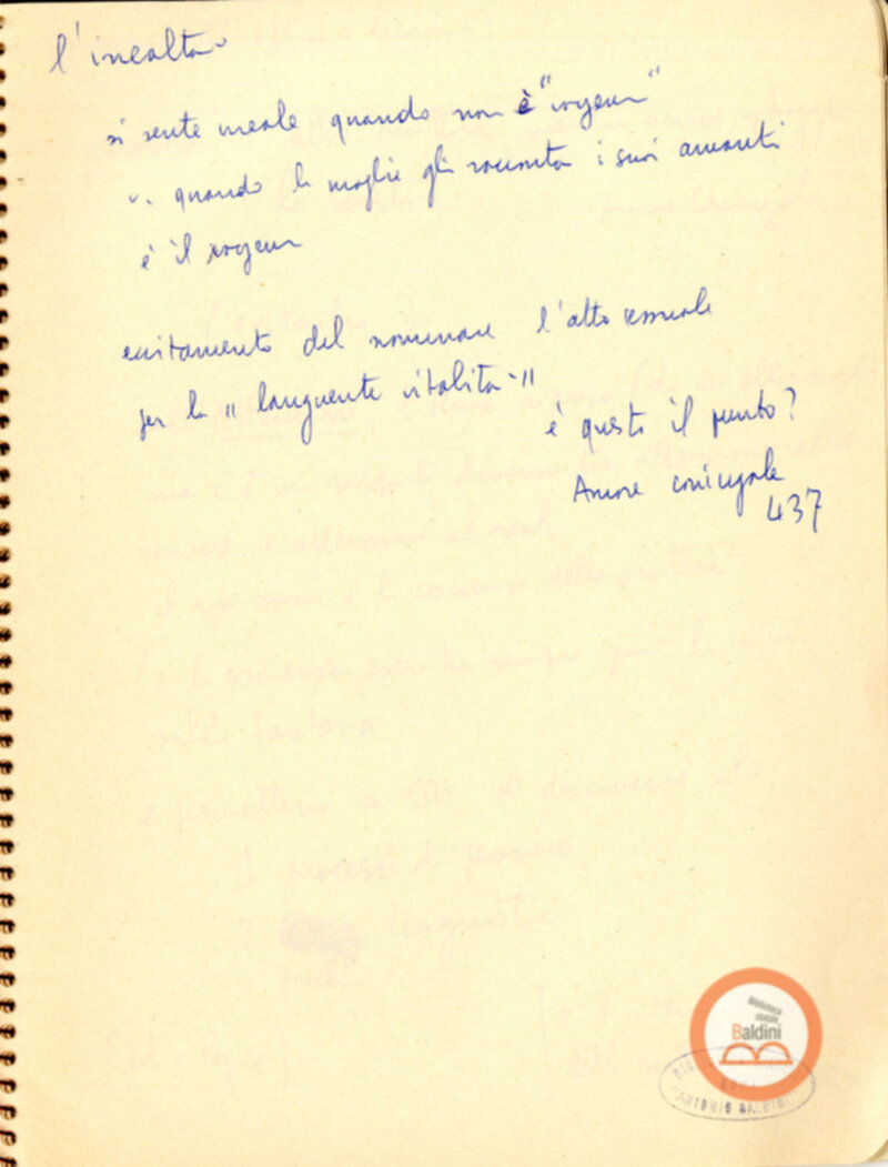 Moravia, per esempio... - quaderno di appunti