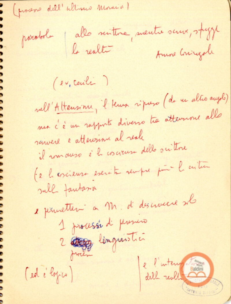 Moravia, per esempio... - quaderno di appunti