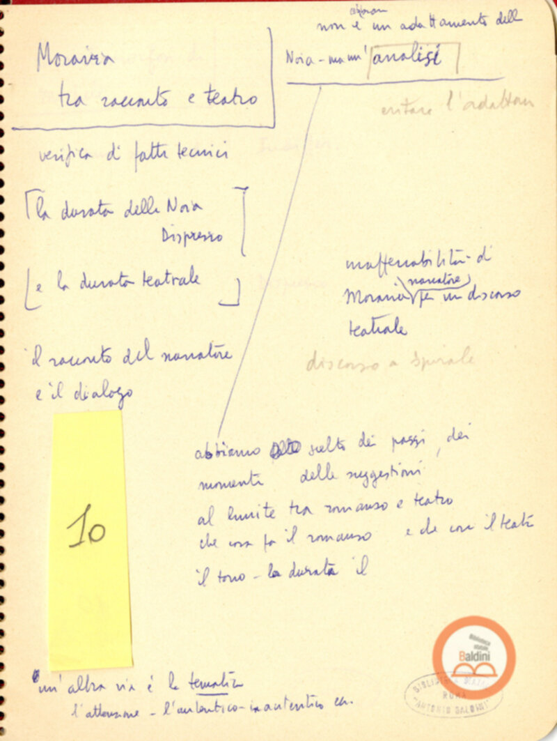 Moravia, per esempio... - quaderno di appunti