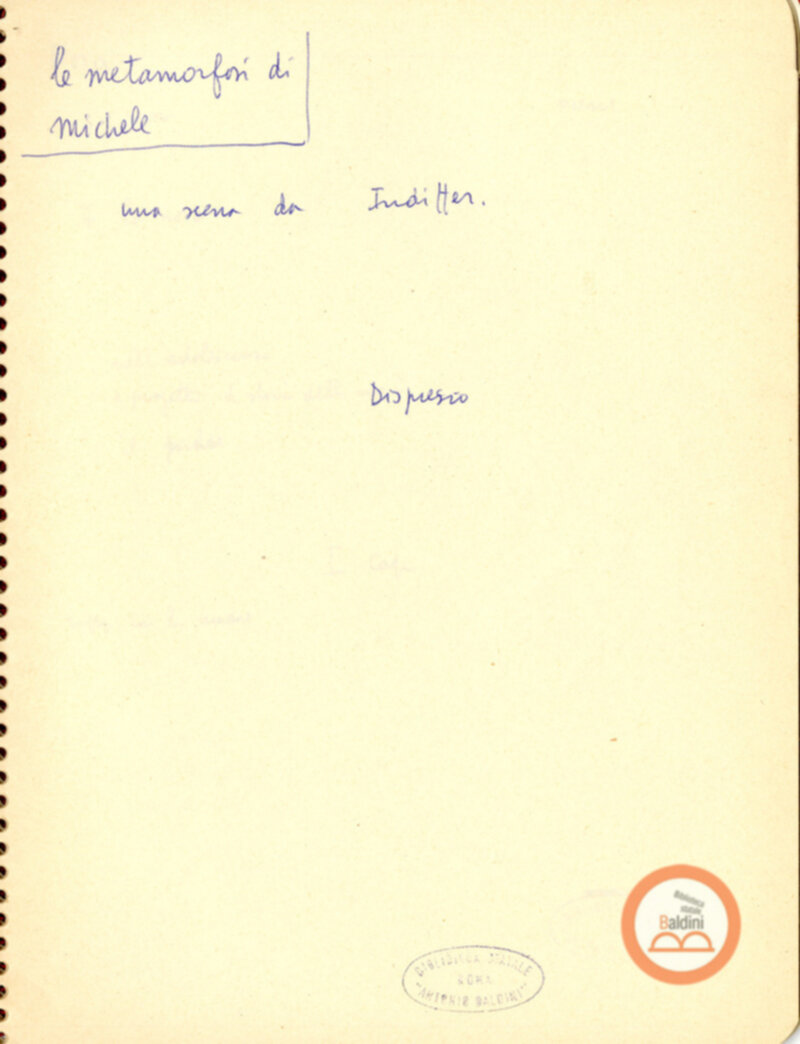 Moravia, per esempio... - quaderno di appunti