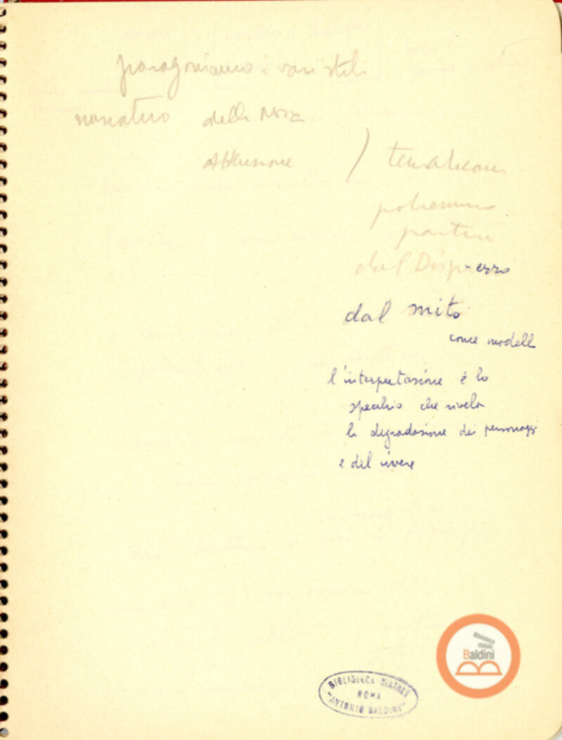 Moravia, per esempio... - quaderno di appunti