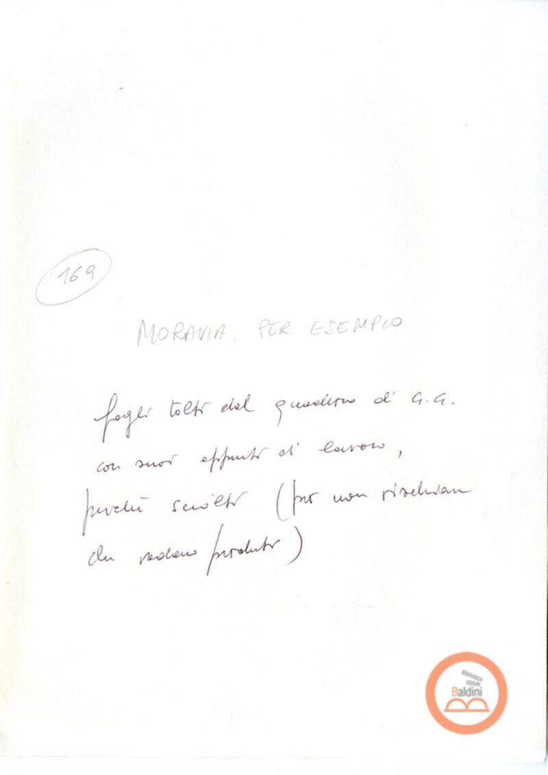 Moravia, per esempio... - quaderno di appunti