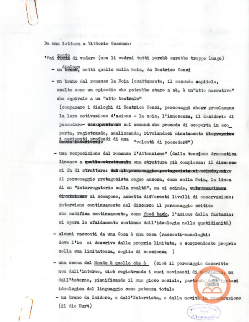 Moravia, per esempio... - quaderno di appunti