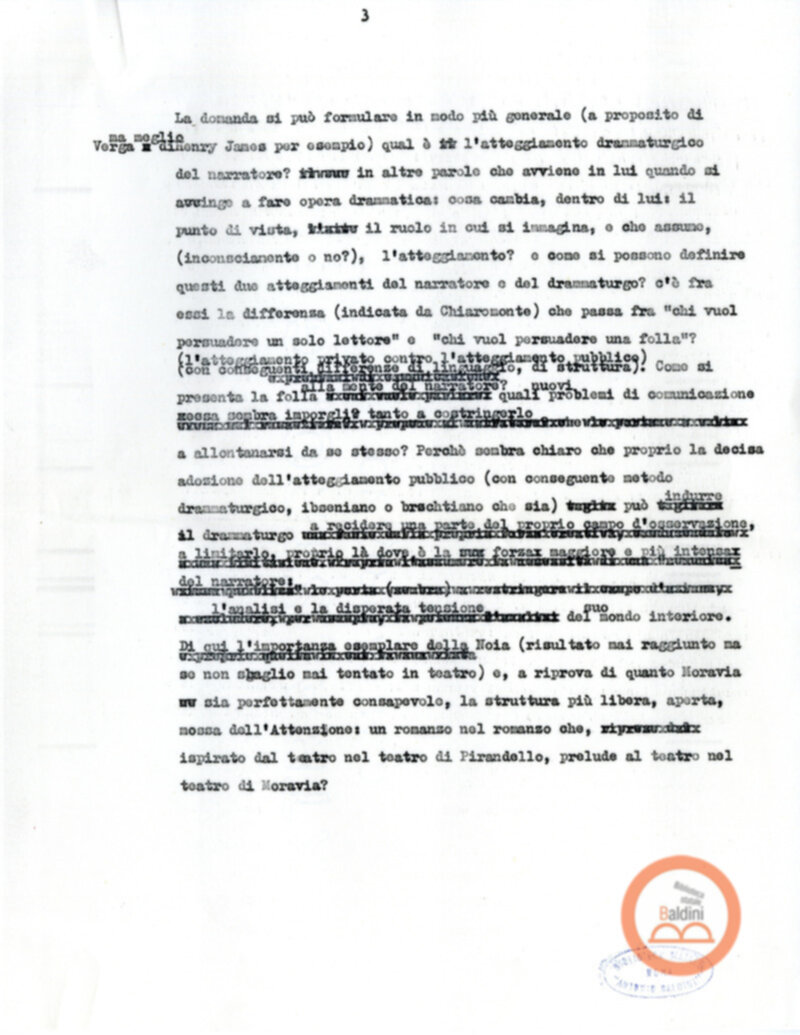 Moravia, per esempio... - quaderno di appunti