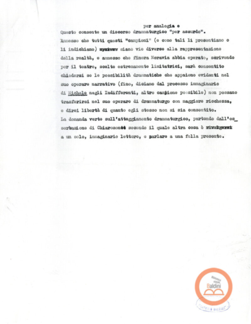 Moravia, per esempio... - quaderno di appunti