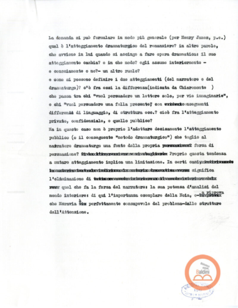 Moravia, per esempio... - quaderno di appunti