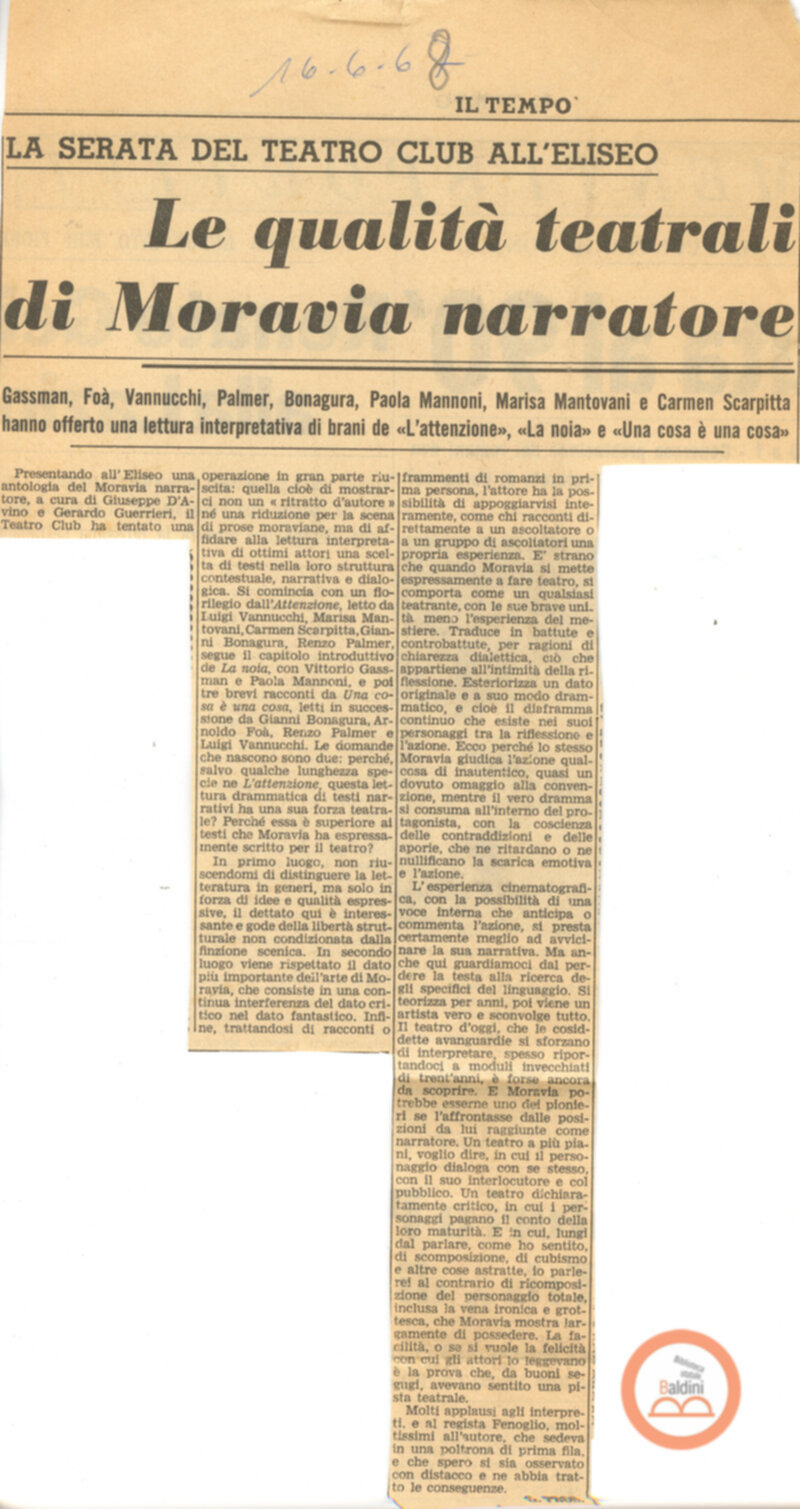 Moravia per esempio... - Rassegna stampa