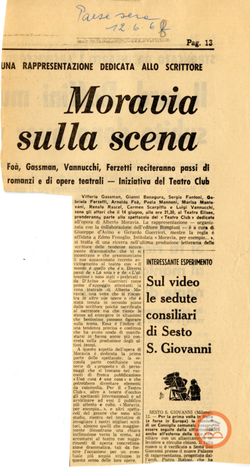 Moravia per esempio... - Rassegna stampa