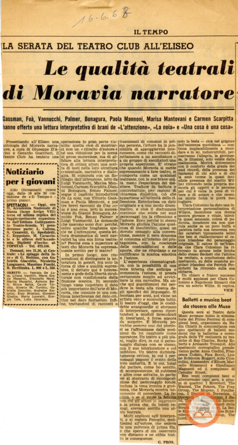 Moravia per esempio... - Rassegna stampa