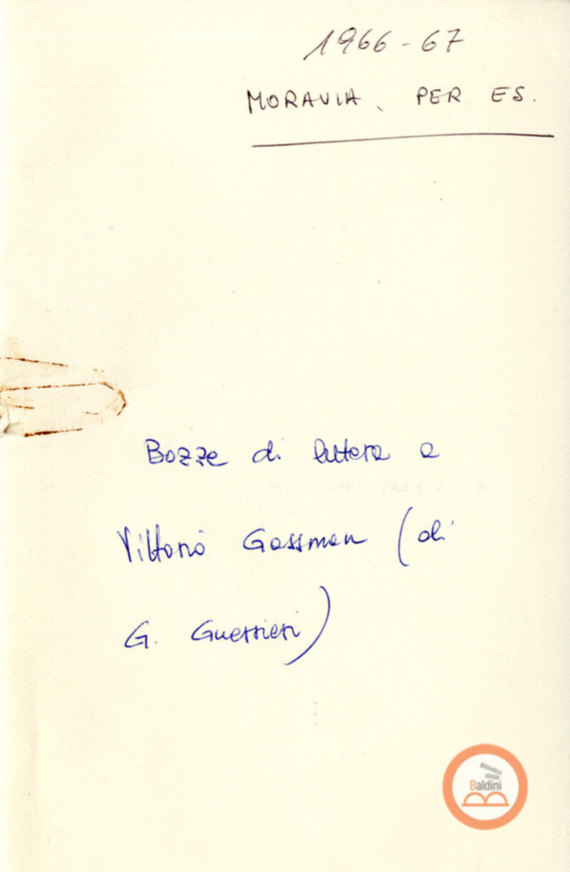 Moravia, per Esempio... - Lettera a Vittorio Gassman