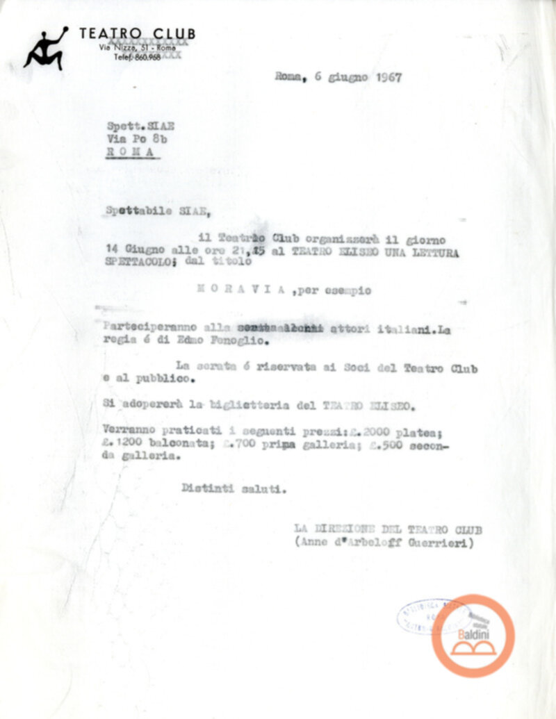 Moravia, per Esempio... - autorizzazioni