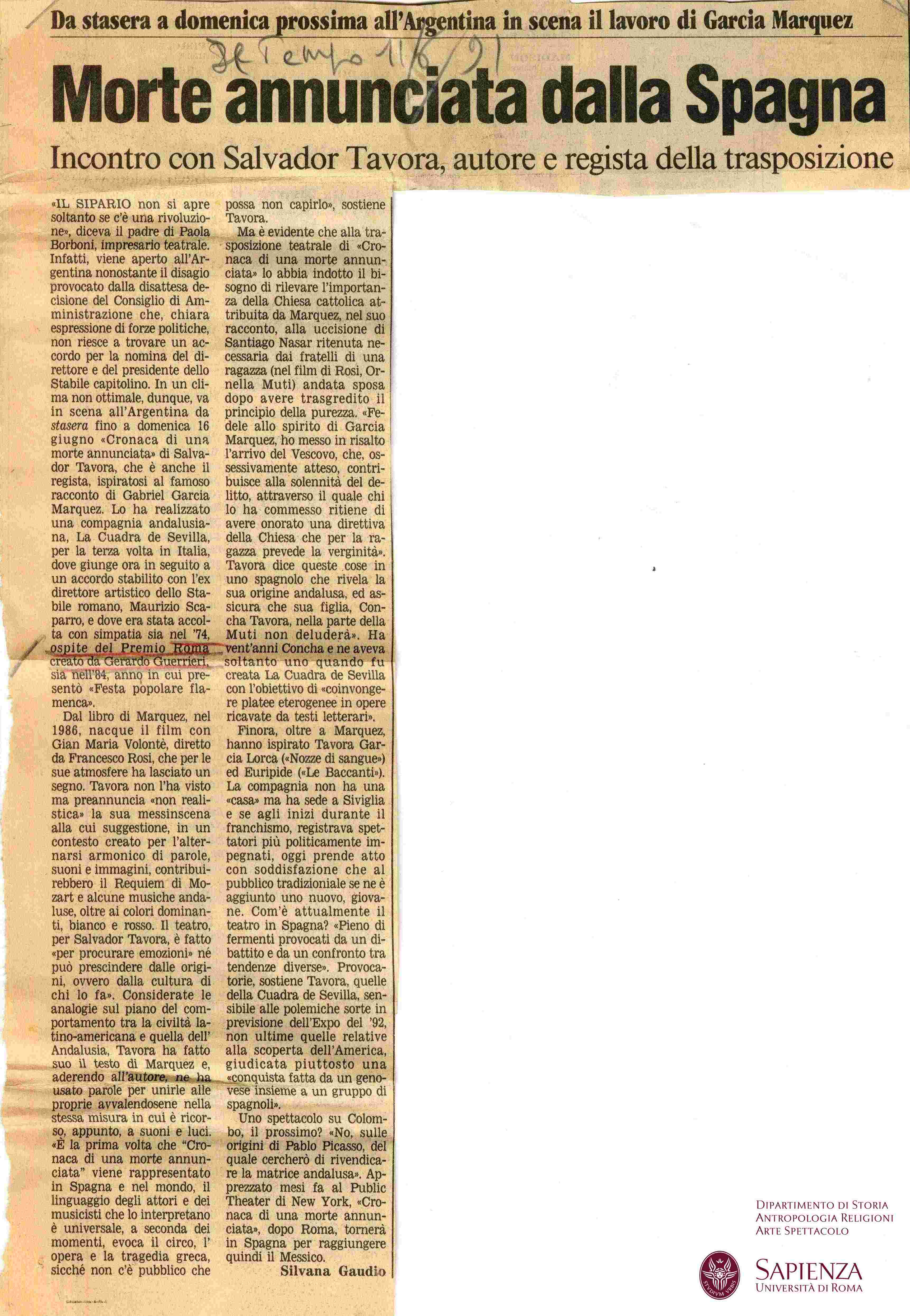 Immagine di Morte annunciata dalla Spagna